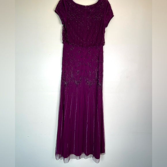 ADRIANNA PAPELL Womens Sequined Long Evening Gown Purple Size 8 - Picture 5 of 13